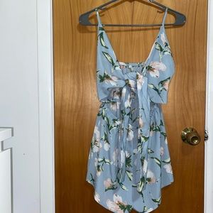 self tie floral romper